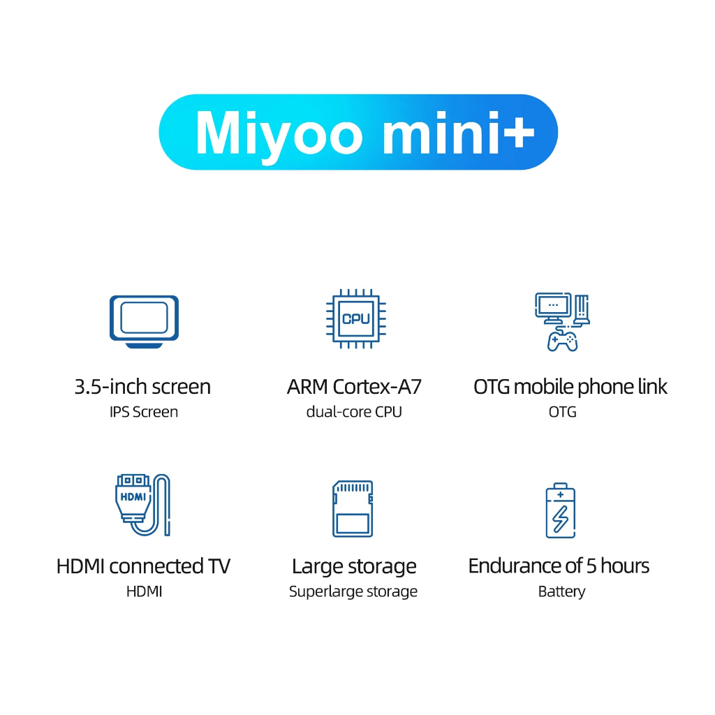 Máy Chơi game Cầm Tay miyoo mini plus v3 Màn Hình 3.5-inch ips hd Phong Cách Cổ Điển Cho Bé