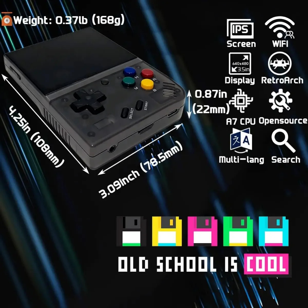 Máy Chơi game Cầm Tay miyoo mini plus v3 Màn Hình 3.5-inch ips hd Phong Cách Cổ Điển Cho Bé