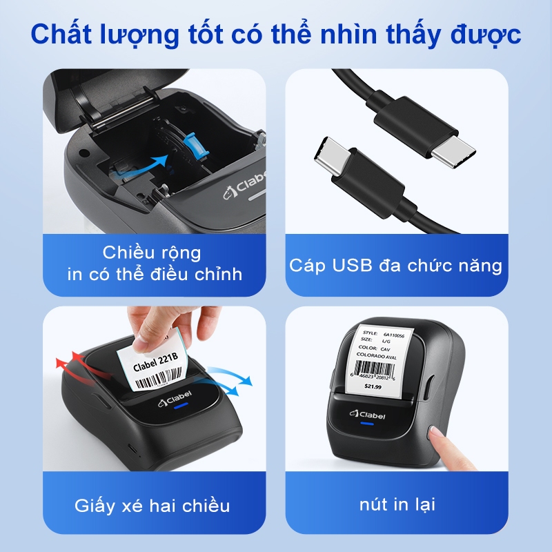 Máy in, Máy in nhãn nhiệt, Máy in nhãn, Máy in nhãn mini có kết nối Bluetooth cho Android/ iOS