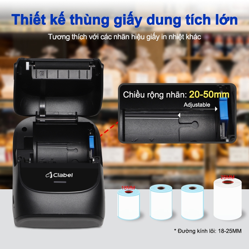 Máy in, Máy in nhãn nhiệt, Máy in nhãn, Máy in nhãn mini có kết nối Bluetooth cho Android/ iOS