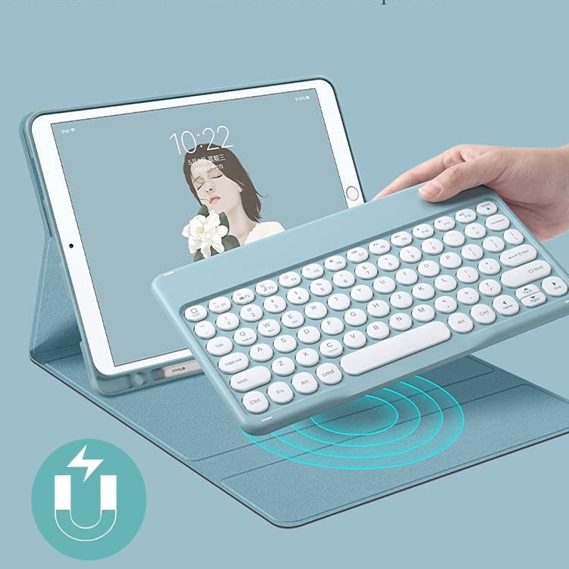 Ốp Bao Da Máy Tính Bảng Có Bàn Phím bluetooth Từ Tính Cho samsung galaxy tab s9 fe 10.9 '' S sm-x510 sm-J516 Vỏ