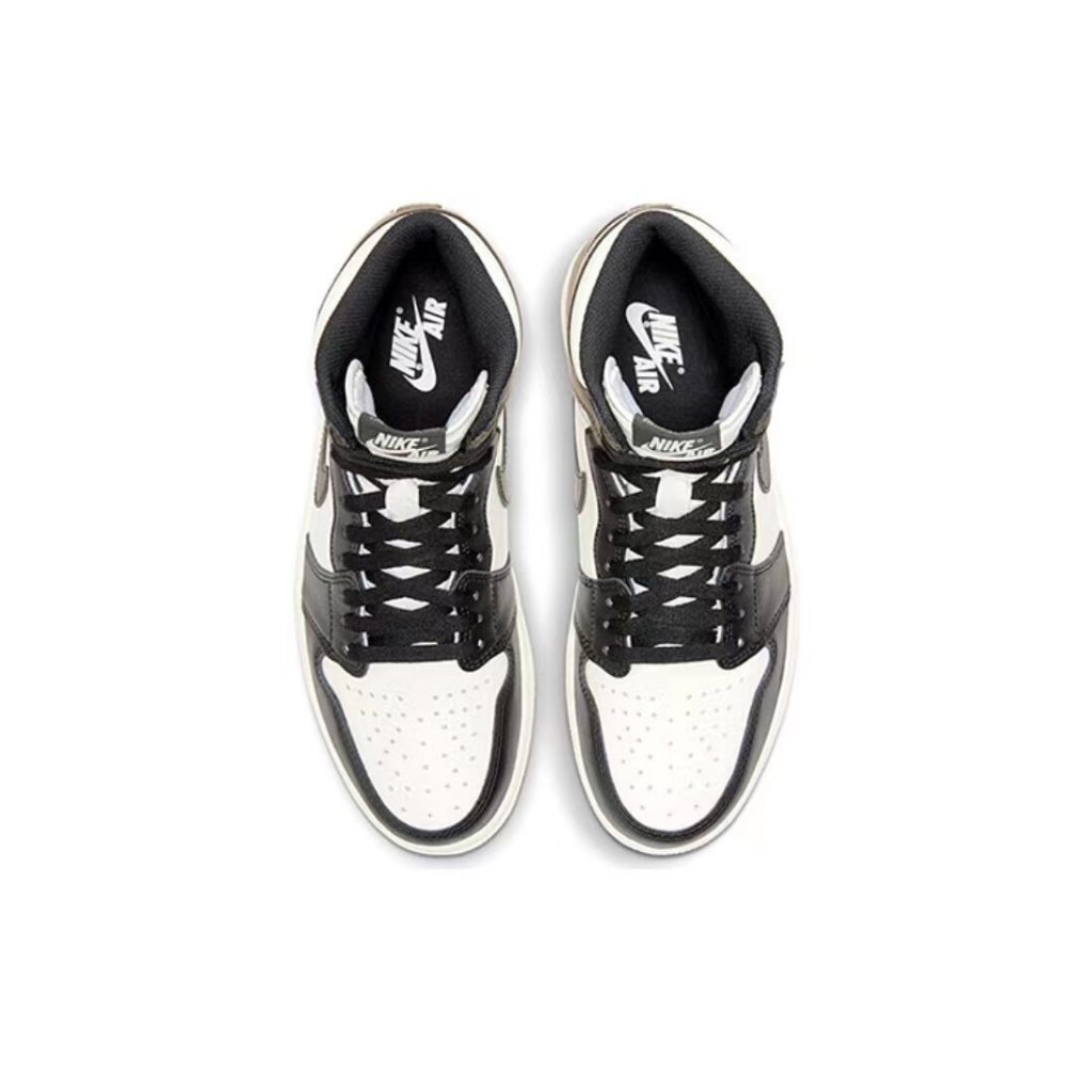 Giày thể thao nam Air Jordan 1 Retro High "Dark Mocha" Small Barb Retro Giày bóng rổ nam và nữ Cùng màu đen Mocha giày thể thao