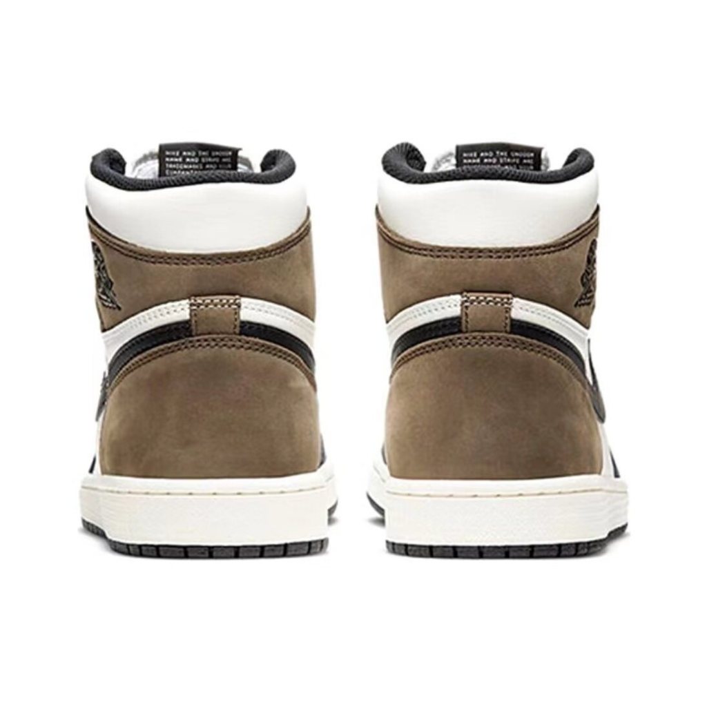Giày thể thao nam Air Jordan 1 Retro High "Dark Mocha" Small Barb Retro Giày bóng rổ nam và nữ Cùng màu đen Mocha giày thể thao
