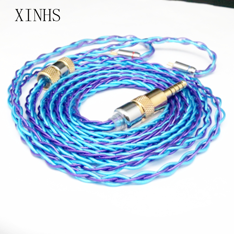 Xinhs Dây Cáp Tai Nghe hybrid Bạc Hình Số 8 Màu Xanh Dương graphene