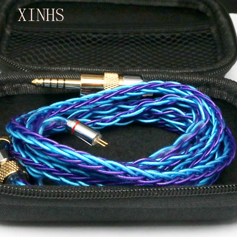 Xinhs Dây Cáp Tai Nghe hybrid Bạc Hình Số 8 Màu Xanh Dương graphene