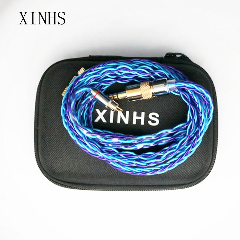 Xinhs Dây Cáp Tai Nghe hybrid Bạc Hình Số 8 Màu Xanh Dương graphene