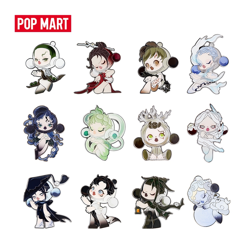 Huy hiệu POP MART phong cách SKULLPANDA The Ink Plum Blossom - ngẫu nhiên