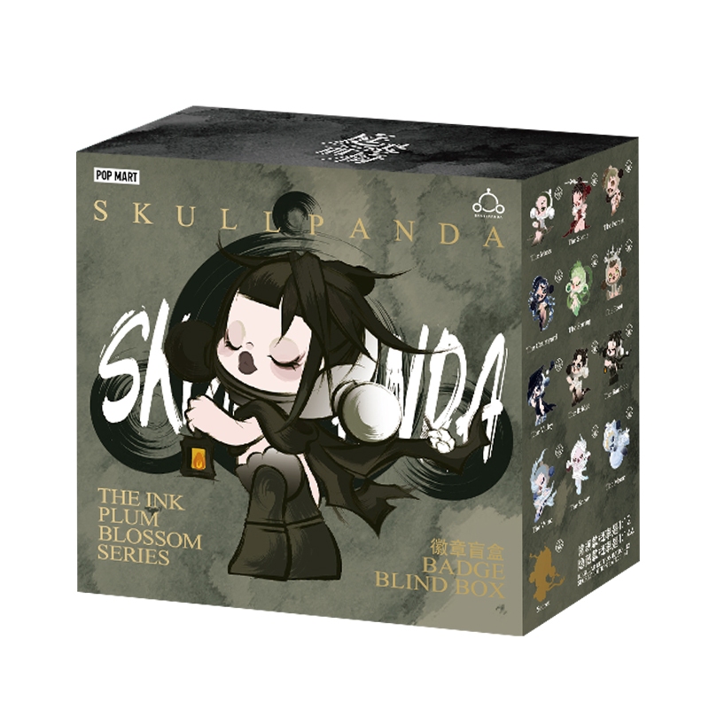Huy hiệu POP MART phong cách SKULLPANDA The Ink Plum Blossom - ngẫu nhiên