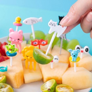Nĩa ăn trái cây tráng miệng hình động vật hoạt hình mini dễ thương trang trí hộp bánh tráng miệng món tráng miệng cho trẻ em