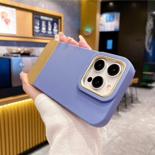 Ốp Điện Thoại Silicon Mềm Mờ Sang Trọng Cho iPhone 13 12 11 14 15 Pro Max 14 15 plus Màu Kẹo Chống Sốc Giáp Chia Mặt Sau