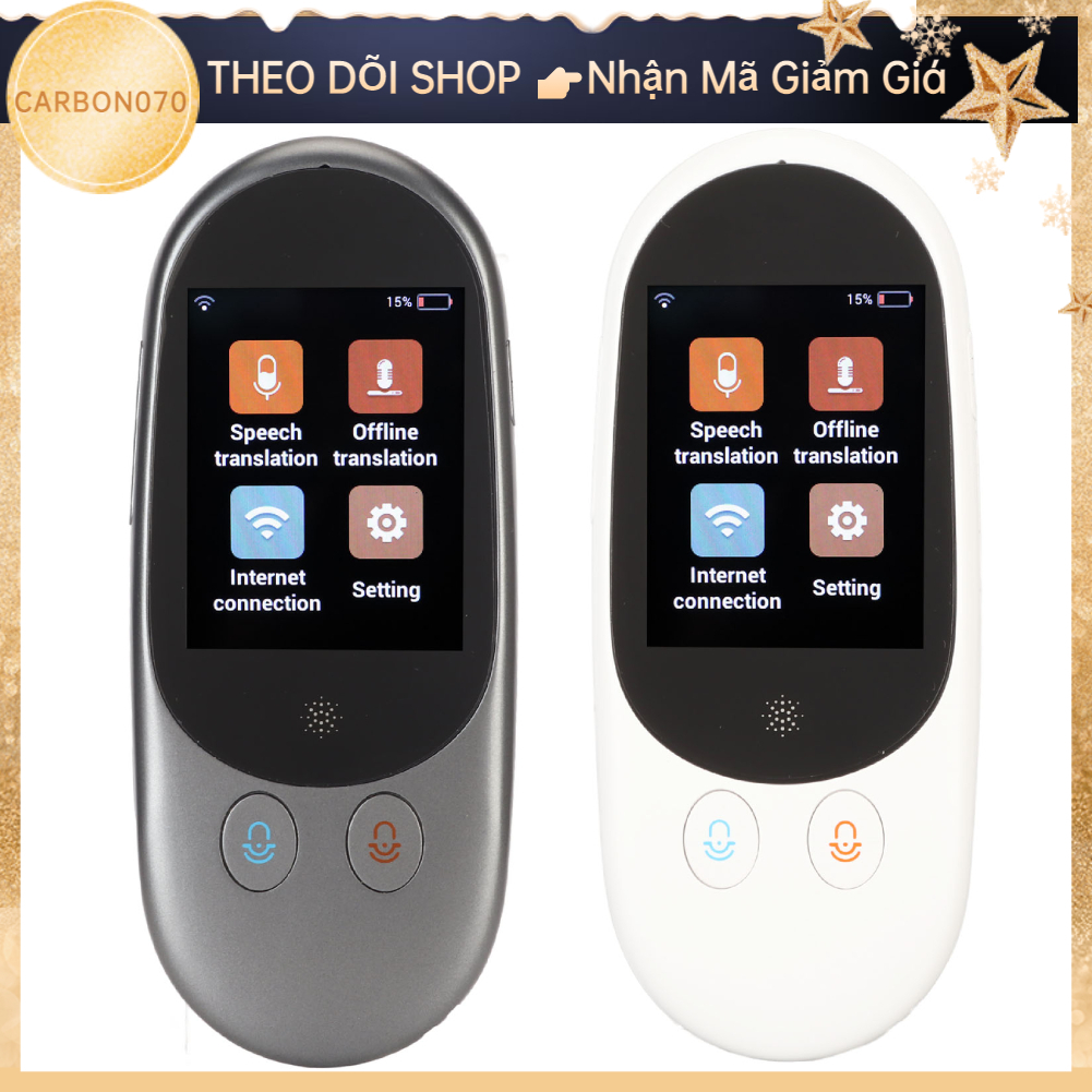 [Hàng HOT] Máy Phiên Dịch - Thiết bị dịch 126 ngôn ngữ Màn hình cảm ứng LCD 2.4inch giọng nói thông minh di động【Carbon070】