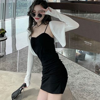 爆款热卖款Bộ đồ mới vào mùa hè 2024 Áo Khoác Cardigan Dệt Kim Mỏng Chống Nắng Thời Trang Cho Nữ冰丝针织小披肩女 防晒开衫薄款吊带裙外搭