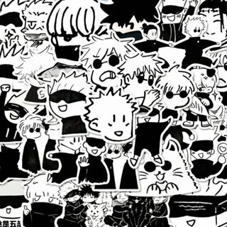 63 Miếng Dán Hoạt Hình jujutsu kaisen Trang Trí Mũ Bảo Hiểm Xe Đạp diy