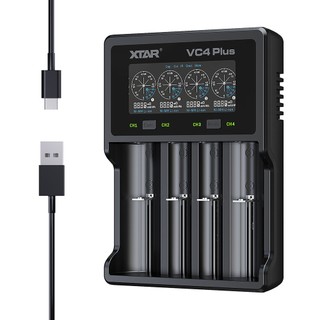 Bộ Sạc Pin Thông Minh 4 Vịnh xtar vc4 plus type c lcd 18650 Cho Pin 3.7v 3.6v li-ion 10440 14500 18650 21700 26650 Và ni-mh Cda aaa