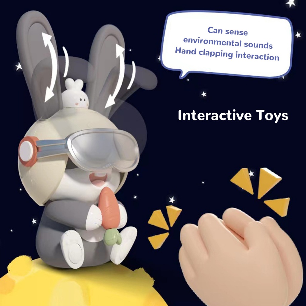 Có thể bán buôn Đồ chơi robot thỏ âm nhạc cho trẻ em Cảm ứng thông minh Điều khiển bằng giọng nói tương tác ToyRoom Hàng giao ngay
