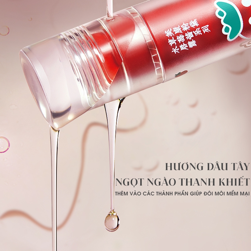 Son tint bóng MEIKING dâu tây bền màu lâu trôi dưỡng ẩm cho môi