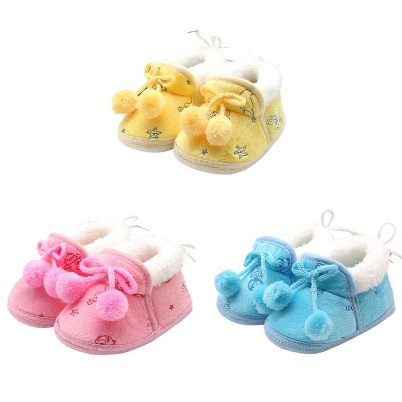 Giày Bốt Cotton Chống Trượt Giữ Ấm Cho Bé Walkers