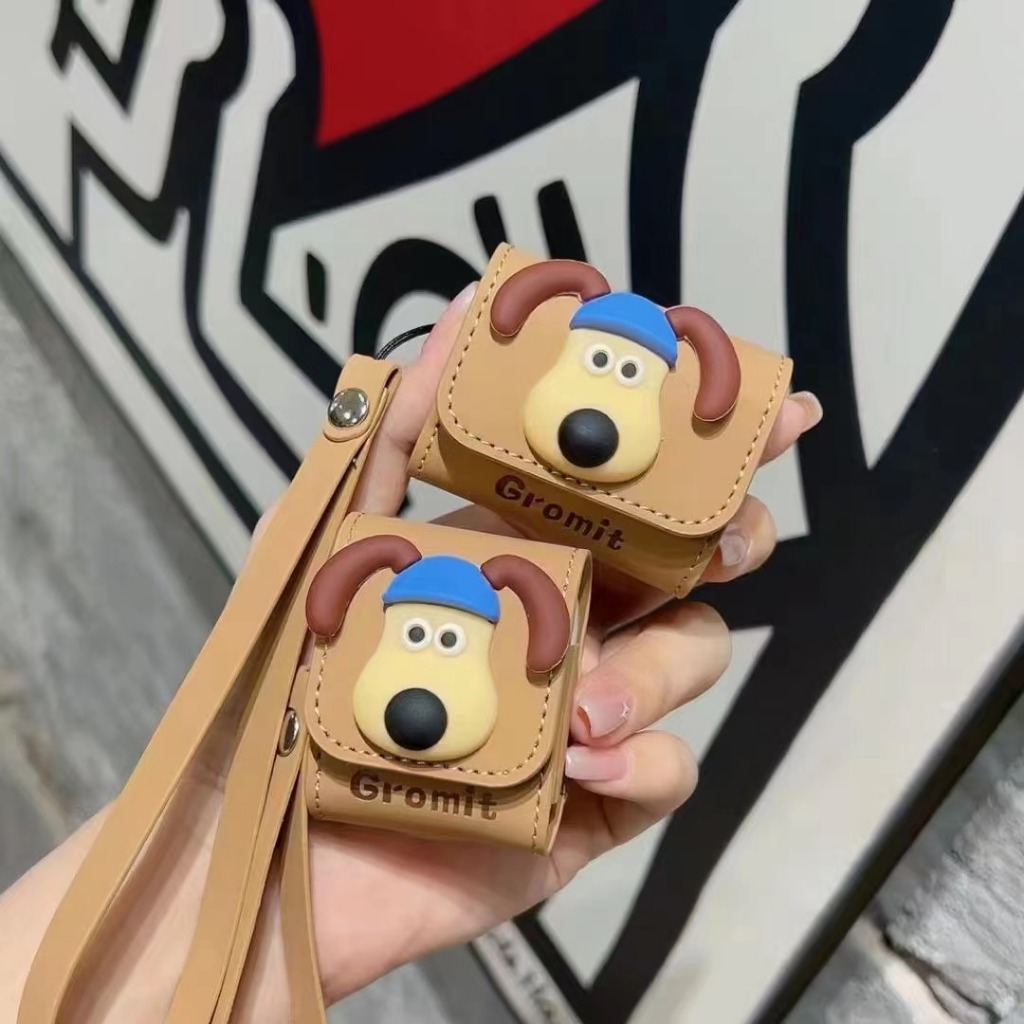 Dễ Thương Vỏ Bảo Vệ Hộp Sạc Tai Nghe airpods 1 2 3 pro Hình Chú Chó Phi Công Hoạt Hình 3d Bằng Da Mềm