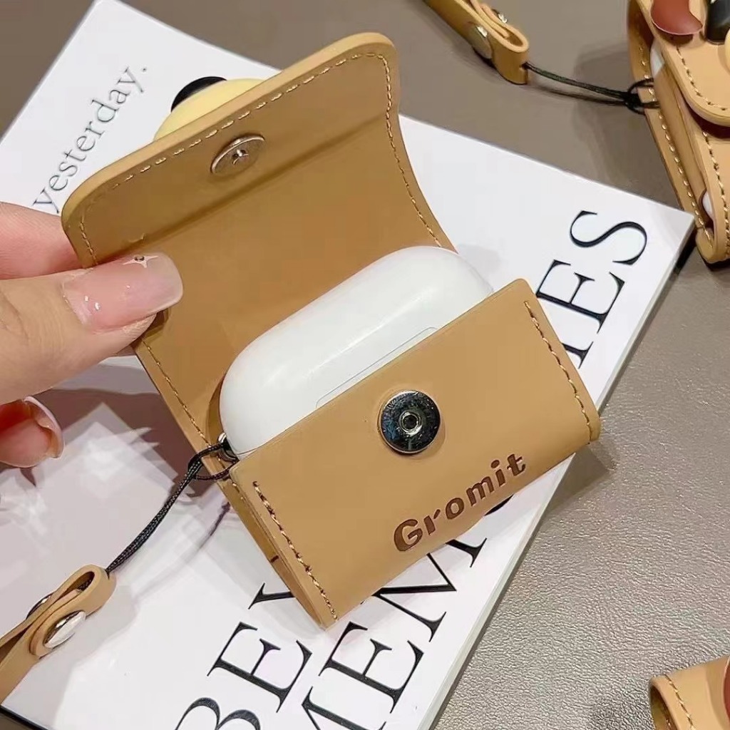 Dễ Thương Vỏ Bảo Vệ Hộp Sạc Tai Nghe airpods 1 2 3 pro Hình Chú Chó Phi Công Hoạt Hình 3d Bằng Da Mềm