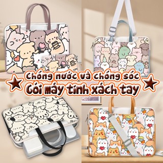 Túi Xách Da pu Đựng laptop notebook 13 / 14 / 15 / 16 / 17 inch Chống Thấm Nước / Sốc Họa Tiết Hoạt Hình Dễ Thương