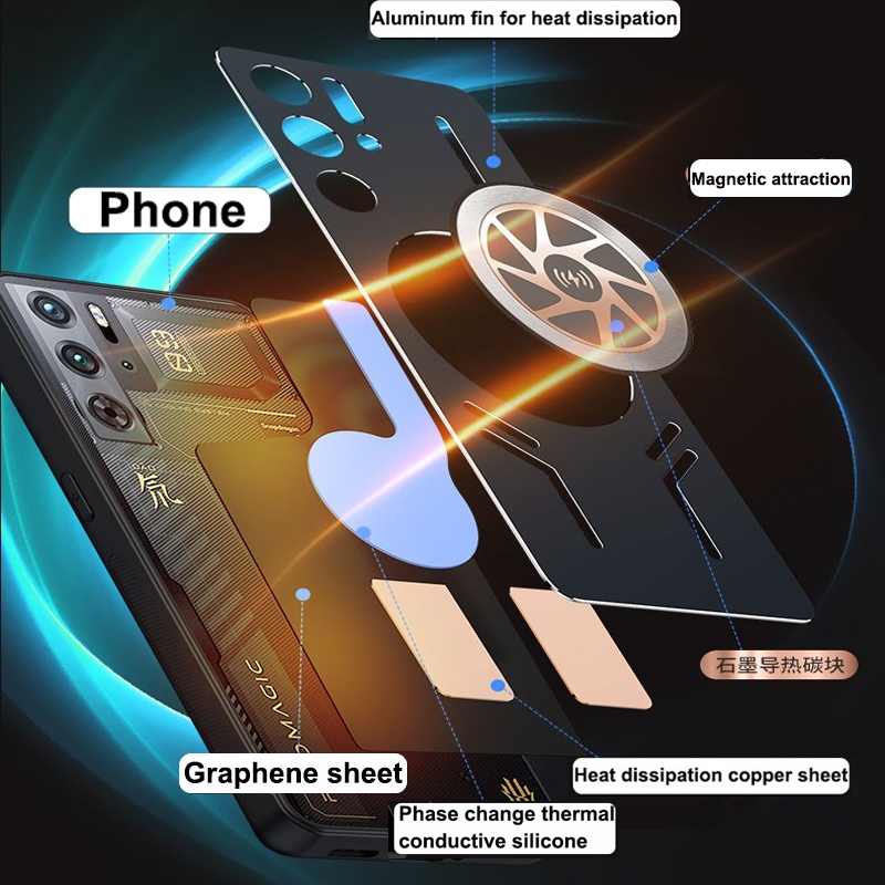 Ốp Điện Thoại Nhôm Đồng Tản Nhiệt Màu Đỏ Cho nubia red magic 9 pro plus 5g 9pro + pro + magic 9 pro +