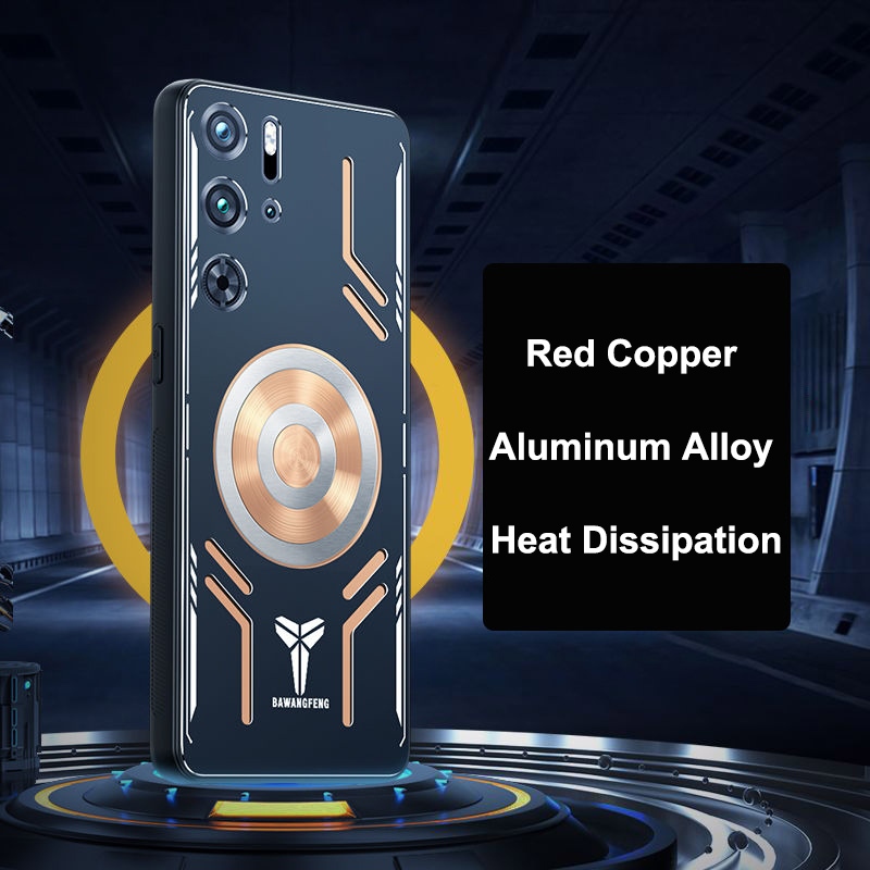 Ốp Điện Thoại Nhôm Đồng Tản Nhiệt Màu Đỏ Cho nubia red magic 9 pro plus 5g 9pro + pro + magic 9 pro +