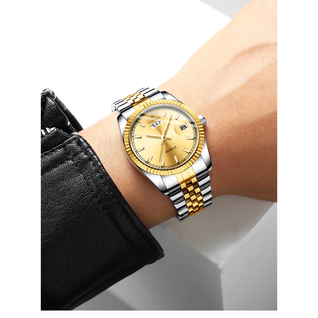 Chenxi Đồng Hồ Đeo Tay Bằng Thép Không Gỉ Chống Nước Phát Quang Phong Cách Doanh Nhân Cho Nam