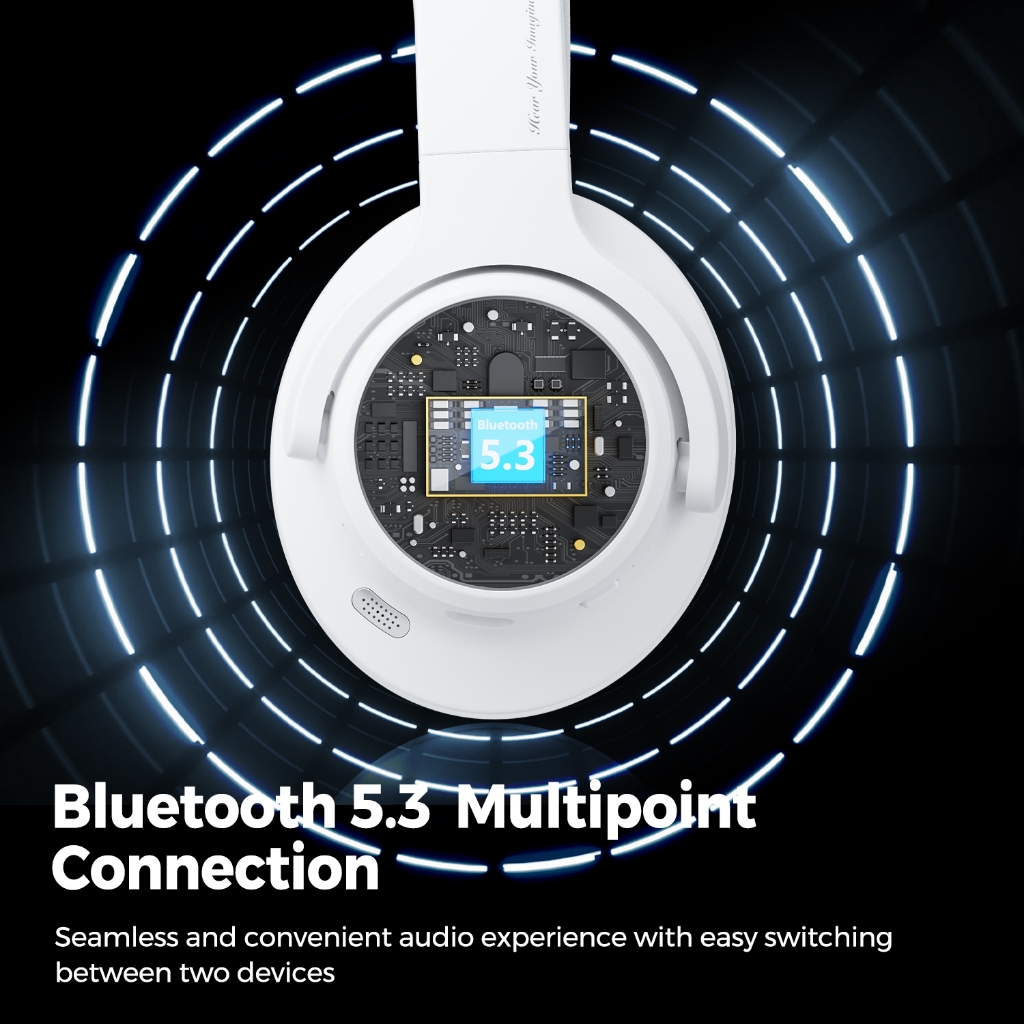 Tai Nghe Chụp Tai bluetooth 5.3 Không Dây Giảm Tiếng Ồn Gấp Gọn Trọng Lượng Nhẹ Đa Điểm anc