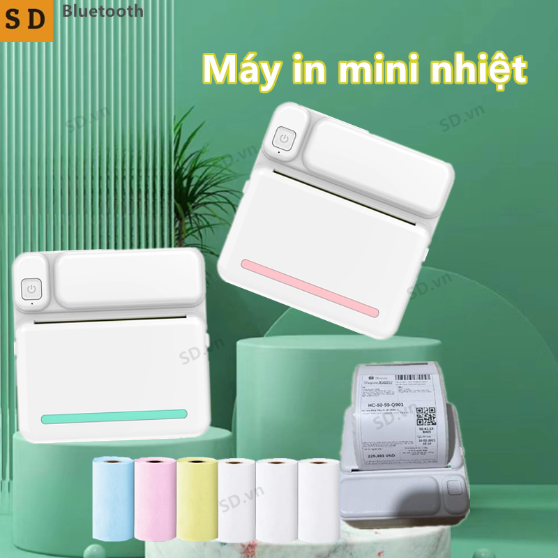 💕Hà Nội vận chuyển💕 Máy In Nhiệt mini Không Dây c19 200dpi Kết Nối bluetooth Cho Học Sinh