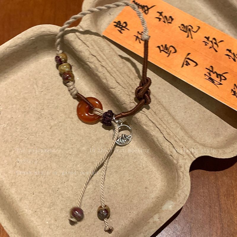 Thời Trang Vòng Tay Dây Bện Đính Hạt Ngọc Bích Nhân Tạo