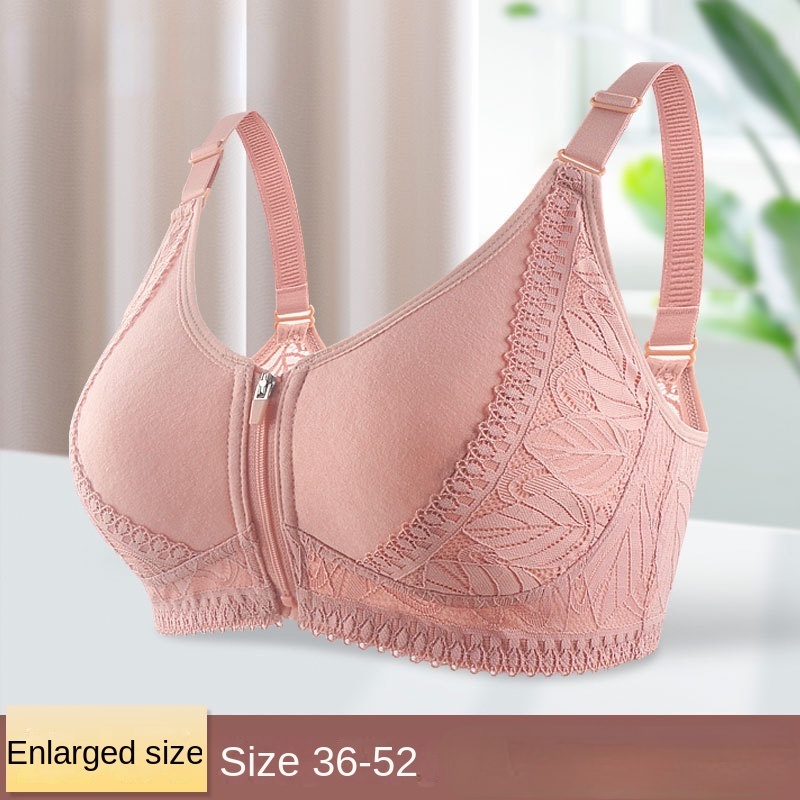 Áo lót vải cotton Mềm Phối Ren Hoa Thiết Kế Khóa Kéo Trước size 36-52