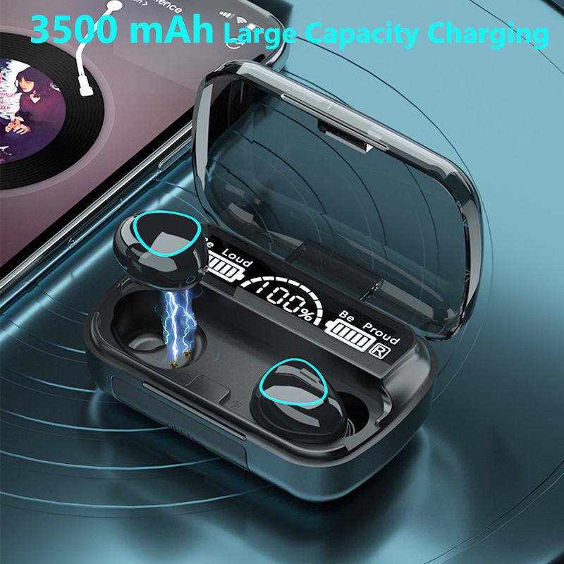 Tai Nghe Bluetooth M10 TWS Màn Hình Led Gaming Nhét Tai Nút Cảm Ứng Chống Ồn Âm Thanh hifi Có Pin 3500Mah