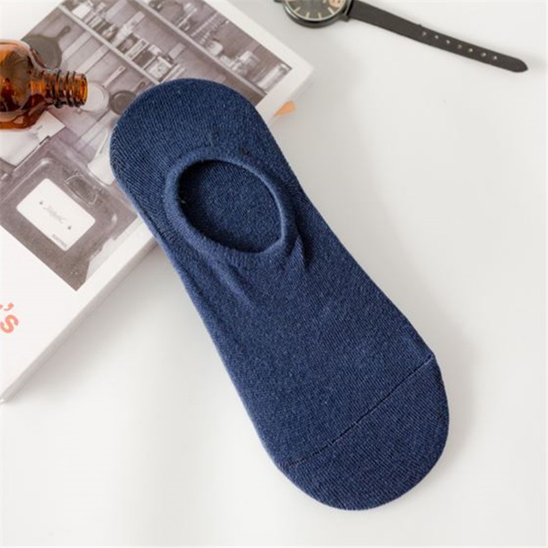 GUDETU  Vớ Thuyền Ngắn Bằng silicone cotton Màu Trơn Chống Trượt