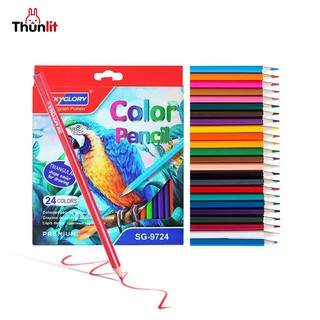 Thunlit Bút Chì Màu 24 Màu Bán Buôn Sinh Viên Tranh Bút Chì Bộ 12 Màu Dầu Chì Màu Tranh Nghệ Thuật Bàn Chải