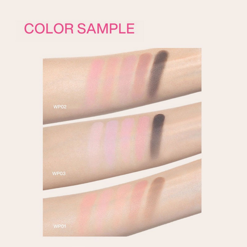 INTO YOU × wiggle wiggle Bảng Màu Khí Quyển Năm Màu Cho Mắt Và Má Công Dụng Kép Cho Mắt Và Má Trang Điểm Tự Nhiên, Đỏ Hồng, Má Hồng