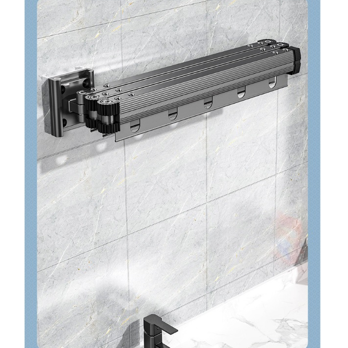 Ahome Giá Phơi Quần áo Treo Tường Có Thể Thu Vào Tiết Kiệm Không Gian Vòng Xoay Móc đơn Giản Cho Phòng Giặt Ban Công giàn phơi thông minh