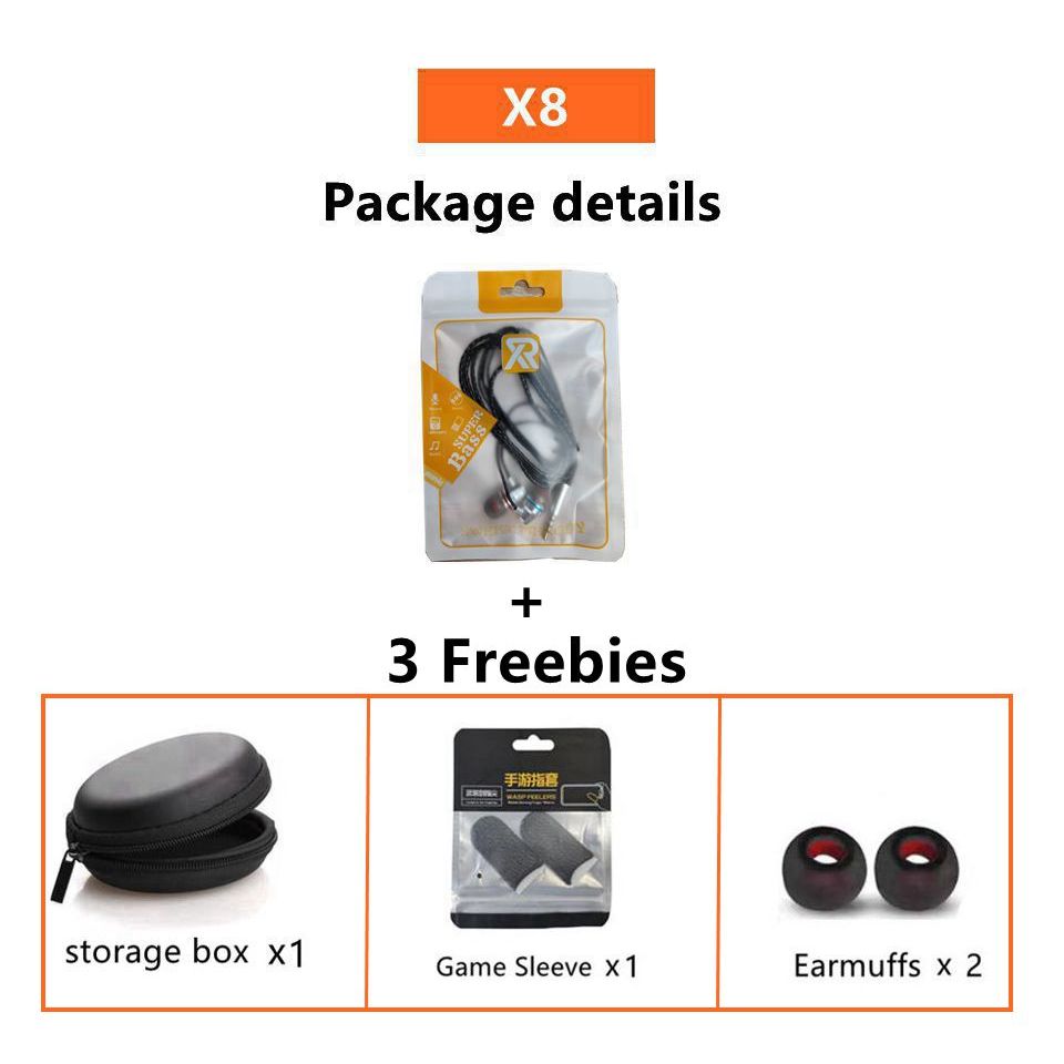 Tai Nghe Nhét Tai xinran x8  jack 3.5mm Bằng Kim Loại Cách Âm Thông Dụng