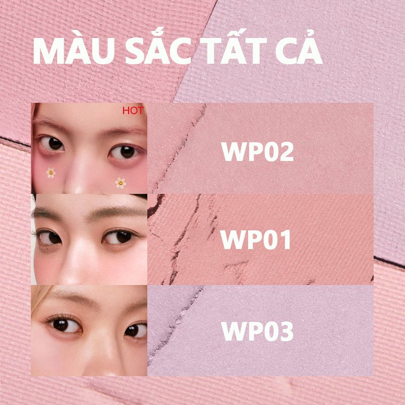 INTO YOU × wiggle wiggle Bảng Màu Khí Quyển Năm Màu Cho Mắt Và Má Công Dụng Kép Cho Mắt Và Má Trang Điểm Tự Nhiên, Đỏ Hồng, Má Hồng