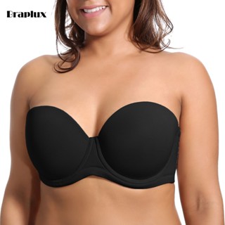 Braplux Áo Ngực Ko Dây Big Size Chống Tụt Nữ Size 44 42 40 38 36 áo ngực không dây nâng ngực bigsize Bảng To Áo Ngực Chống Tuột quây k dây Cúp Ngang Quả Ngang Bản To Cỡ Lớn Có Gọng Mút Mỏng Che mặc áo trễ vai Cho Vòng 1 Đen Bra Cup C B D