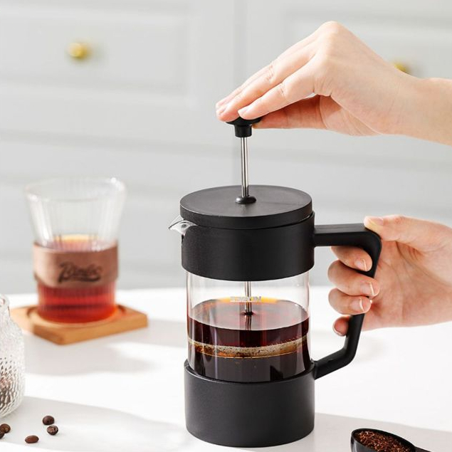 Máy Pha Cà Phê Bằng Thủy Tinh Borosilicate Không Gỉ An Toàn Đen