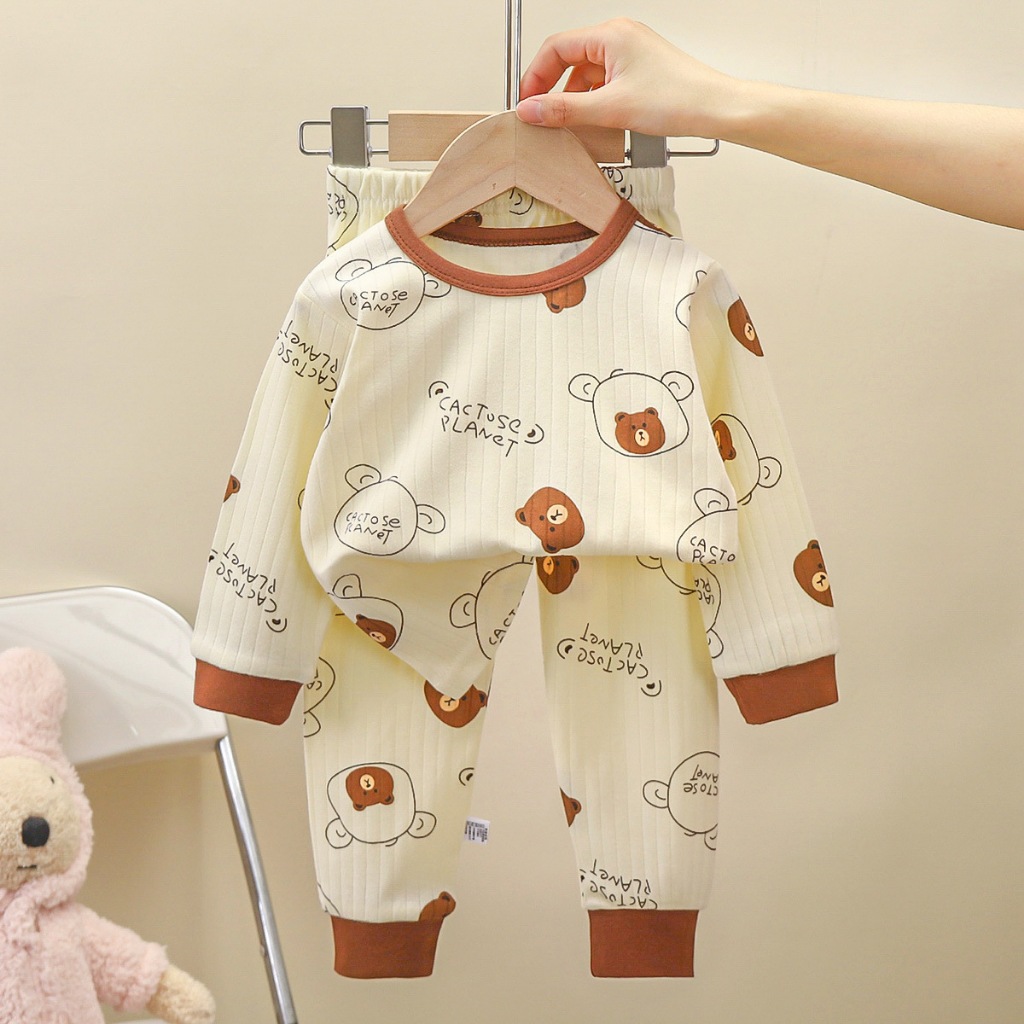 Bộ Đồ Ngủ cotton Dài Tay Xinh Xắn Dành Cho Bé