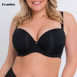 Braplux Size 40 42 44 38 36 Áo Ngực Bigsize Nữ Bảng To Áo Ngực Bản To Cỡ Lớn Có Gọng Mút Mỏng Nâng Ngực Che Mỡ Lưng Hở Lưng Cho Vòng 1 Đen Plus Bra Bigsize Big Size Cup C B D E 36C 36D 38C 100Kg Ép