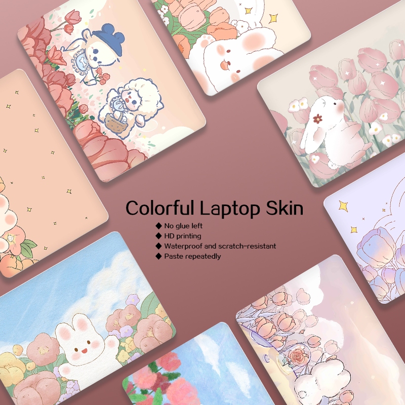 Miếng Dán Trang Trí laptop Chống Trầy Không Thấm Nước Hình Thỏ Dễ Thương 10 / 12 / 13 / 14 / 15 / 17 inch
