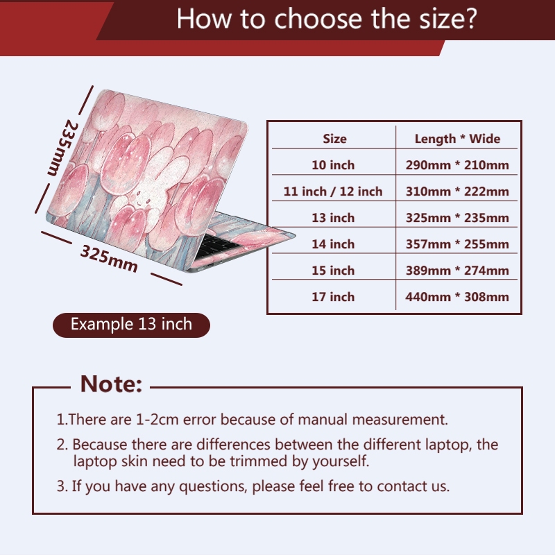 Miếng Dán Trang Trí laptop Chống Trầy Không Thấm Nước Hình Thỏ Dễ Thương 10 / 12 / 13 / 14 / 15 / 17 inch