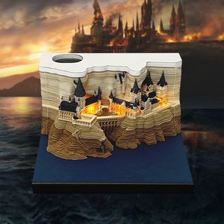 Lịch giấy ghi chú để bàn họa tiết harry potter 3d ba chiều có đèn sáng tạo 2024
