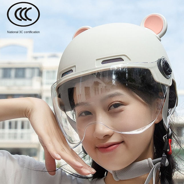 Mũ Bảo Hiểm Xe Máy Có Tai Gấu Cho Nam Và Nữ