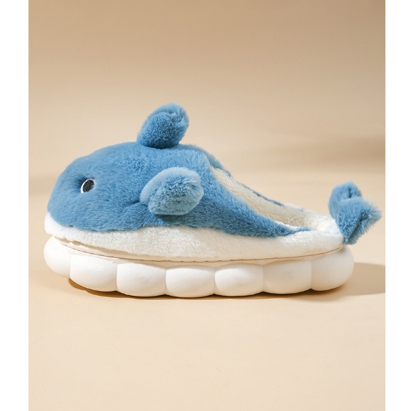 Dễ Thương Dép Bông Đi Trong Nhà Hình Cá Voi Đáng Yêu Thời Trang Mùa Đông Cho Cặp Đôi