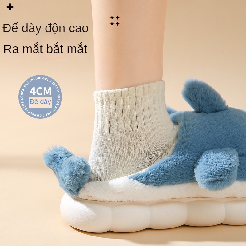 Dễ Thương Dép Bông Đi Trong Nhà Hình Cá Voi Đáng Yêu Thời Trang Mùa Đông Cho Cặp Đôi