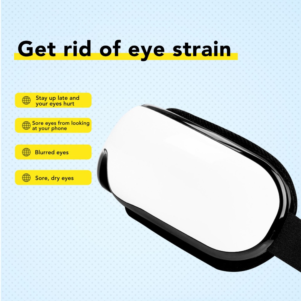 Máy Mát Xa Mắt Rung Nén Nóng Giảm Mệt Mỏi 10 Phút Hẹn Giờ DC 5V Sạc Cho Mẹ Bố Sĩ Quan