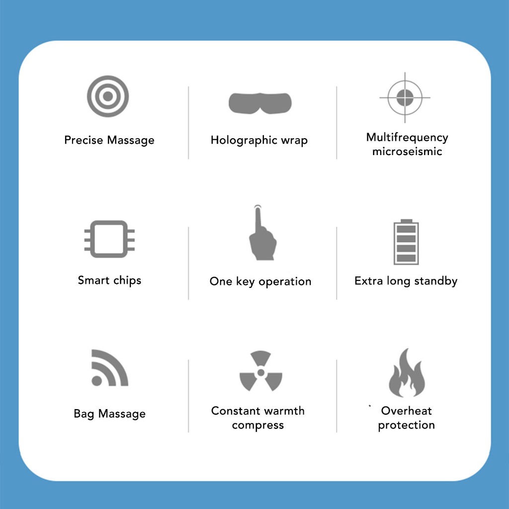 Máy Mát Xa Mắt Rung Nén Nóng Giảm Mệt Mỏi 10 Phút Hẹn Giờ DC 5V Sạc Cho Mẹ Bố Sĩ Quan